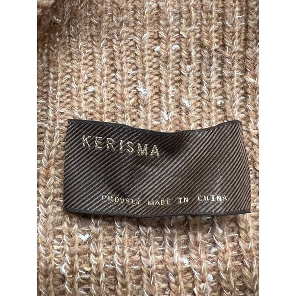 Kerisma Brown Balloon Sleeve Knit Angola Blend Sweater Size Medium/Large - Picture 5 of 9